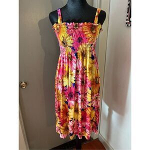 NWT. Smocked Floral Sundress. OS